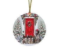 Nataliziaornamenti Welcome Wirehaired Pointing Griffon Dogs Natale Ornamenti Natalizi Con Nastro Dorato Decorazioni Natalizie Per Vacanze Esterni Commerciale