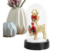 Natalizie Alimentate a Batteria,Con Base Illuminazione Ambientale Albero Alce - Decorative Per Le Feste | Per Scrivania Tavolo Camera Da Soggiorno Ufficio Appartamento Cascina Inverno Vacanz