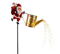 natalizie con Babbo Natale picchetto metallico decorativo LED | Luce natalizia con Babbo Natale per cortile, patio, esterno, sentiero, aiuola, parco e