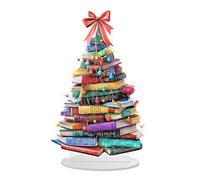 Natalizie Ornamenti da Tavolo, Decorazioni Libreria Colorata in Acrilico, Decorazione da Ufficio per Tavola a Forma di Albero di Natale, per Scrivania, Cassettiera
