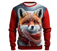 Natalizio Felpa per Uomo Oversize, Maglione a Girocollo Uomo con Stampati novità Felpe a Maniche Lunghe Calda Merry Christmas Maglia Maglietta Camicia Hoodie per Festa di Natale