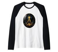 Natalizio Nascita di Gesù Presepe Star Christian X-mas Maglia con Maniche Raglan