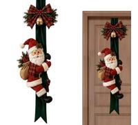 Natalizio per Porta Antintemperie Verticale Classico Babbo Natale che Sale | Appendiporta Natalizio da Porta Corridoio Patio Balcone Terrazza Cancello UN
