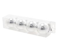 Nataluna L.Lucido Argento Sfere 7cm 4pz, Come da Foto