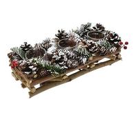 Nataluna Wood S. Tea-Light 3P 35x14cm 6165164, Come Foto, Unica