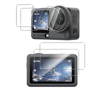 Natbok 2+2+2 Pezzi Vetro Temperato per DJI Osmo Action 6 Pellicola Prottetiva con Pellicola Fotocamera,Anti Graffio,Durezza 9H,Senza Bolle, Anti-Impronte Film per DJI Osmo Action 6