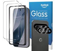 Natbok 2+2 Pezzi Vetro Temperato per Google Pixel 11 Pro 5G 6,3 Pollici, Prottetiva con Pellicola Fotocamera con Strumento di Installazione Facile, Senza Bolle, Compatibile Impronte Digitali