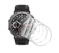 Natbok 5 pezzi Vetro Temperato per Amazfit T-Rex 3/3 Pro Pellicola Prottetiva,Anti Graffio,Durezza 9H,0,33mm Trasparente,Senza Bolle, Anti-Impronte Film per Amazfit T-Rex 3,Facile da Installare