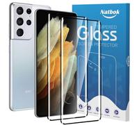 Natbok Confezione da 2 pellicole protettive in vetro temperato 3D compatibili con Samsung Galaxy S21 Ultra, copertura completa 9H, HD, trasparente, antigraffio, senza bolle per Galaxy S21 Ultra