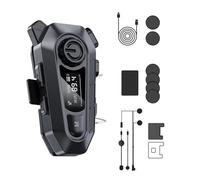 NATEFEMIN Altoparlante senza fili Bluetooth 5.4 Cuffia Impermeabile Casco Del Motociclo Auricolare FM