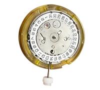 NATEFEMIN Movimento meccanico a 3 mani con data a 3 lancette placcato argento accessorio per orologio fai da te