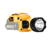NATEFEMIN Torcia portatile per batteria agli ioni di litio da 12 V Max, luce da cantiere, con testa girevole a 360 gradi Per DeWalt