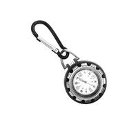 NATEFEMIN Zainetto in lega con clip sul cinturino moschettone al quarzo orologio sportivo orologio da taschino luminoso per escursionisti accessori, Argento