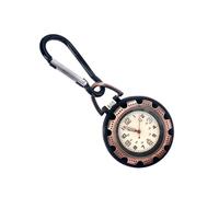 NATEFEMIN Zainetto in lega con clip sul cinturino moschettone al quarzo orologio sportivo orologio da taschino luminoso per escursionisti accessori, Bronzo rosso.