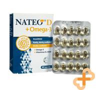 Nateo D + OMEGA-3 4000 Iu 60 Pillole Supporto Immunitario Cuore Salute Ossa