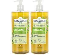 Natessance Igiene Shampoo Lemon Verbena doccia senza Solfati 1L (Confezione da 2)