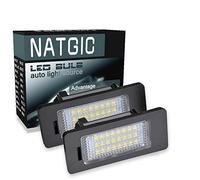 NATGIC 1 Paio di Luci per Targa a LED 3528 Chips 24SMD CAN-BUS Integrato Luce per Targa a LED per Targa a LED LED Numero Targa Luce Lampada per Serie 1 Serie 3 Serie 5 X5 X6 12V 3W - 6000K Bianco