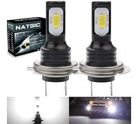 NATGIC H7 Lampadine Fendinebbia a LED ad Alta Potenza 75W 3570 CSP Integrati Chip 6500K Xeno Bianco e 2400lm per Fari Fendinebbia Luce di Marcia Diurna DRL (Confezione da 2)
