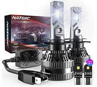 NATGIC H7 Lampadine per Fari a LED con 2PCS Lampadine LED T10, 300% di Luminosità Kit di Conversione H7 LED CanBus con Driver Intelligente EMC Aggiornato, 12000LM Bianco 6500K(Totale 4 Lampadine LED)