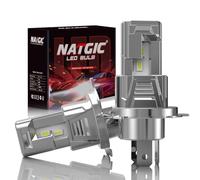 NATGIC Lampadina LED H4 Per Fari Auto, Integrare le Funzioni Lontane e Vicine, Senza Ventola Lampadina LED HB2 9003, 16000LM 80W Mini formato 1:1 Bianco Luci 300% Luminosità, Confezione da 2