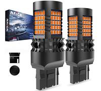 NATGIC T20 7440 Lampadine a LED Giallo Ambra, W21W LED CanBus Senza Errori Resistenza di Carico Integrata per Indicatori di Direzione Anteriori o Posteriori - Chip LED da 89 Pezzi 4000LM 21W(2 Pezzi)