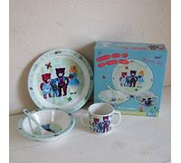 Nathalie Lété NL901G - Set di stoviglie per bambini, in confezione regalo, motivo: Ricciolidoro e i 3 orsetti, 4 pz.