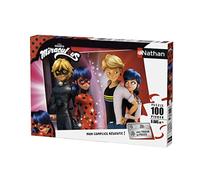 Nathan 86743 - Puzzle per Bambini, 100 Pezzi, Adrien e Marinette, Miraculous per