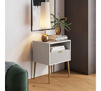 Nathan James 33902 Jacklyn Mid-Century Accent Tavolino con contenitore, struttura in legno bianco/glam