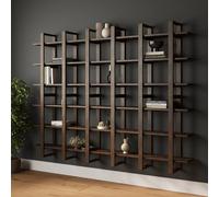 Nathan James 6 mensole da parete sospese, mensole a 3 ripiani, mensole decorative modulari in legno massiccio per camera da letto, stanza dei bambini, bagno o cucina