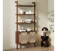 Nathan James Beacon - Libreria a 3 ripiani con mobile in alghe marine, in legno massiccio, con struttura in legno massello, colore: marino/marrone scuro