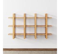 Nathan James Libreria sospesa a 3 ripiani, mensola decorativa modulare in legno massello, per camera da letto, cameretta dei bambini, bagno o cucina, set da 2