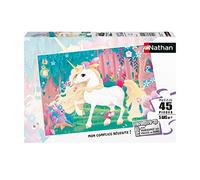 PUZLE DEI BAMBINI 45 pezzi Pretty Unicorn Nathan - Poster incluso - Tema fantastico - Mixato - Da 5 anni