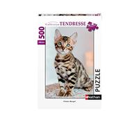 Nathan- Puzzle 500 Pezzi-Gattino Bengala Adulti, Multicolore, pièces, 49 x 36 cm, 4005556871230