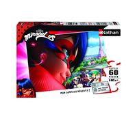 Nathan- Puzzle 60 Pezzi-Miraculous Ladybug Bambini, 4005556861811