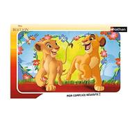 Nathan- Puzzle Cadre 15 pièces-Simba et Nala/Disney Le Roi Lion Re Leone Bambini, 25 x 14.5 cm, 4005556861835