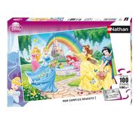Nathan - Puzzle per Bambini - 100 Pezzi - Giardino delle Principesse Disney - Bambina o Bambino a Partire dai 6 Anni - Puzzle di Alta qualità - Cartone Spesso e Resistente - Principesse - 86708
