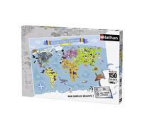Nathan - Puzzle per bambini - 150 pezzi - Mappa del mondo - Ragazze o ragazzi dai 7 anni - Puzzle di alta qualità - Cartografia spessa e resistente - 86806