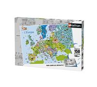 Nathan - Puzzle per bambini - 150 pezzi - Mappa dell'Europa - Ragazze o ragazzi a partire dai 7 anni - Puzzle di alta qualità - Cartone spesso e resistente - Cartografia - 86835