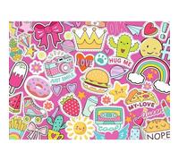 Nathan - Puzzle per bambini - 150 pezzi - Pop, Fun & Stickers - Ragazze o ragazzi a partire da 7 anni - Puzzle di alta qualità - Cartoncino spesso e robusto - Adesivi - 12004091