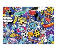 Nathan - Puzzle per bambini - 250 pezzi - Adesivi e graffiti - Ragazze o ragazzi a partire da 8 anni - Puzzle di alta qualità - Cartone spesso e resistente - Adesivi - 12004092