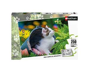 Nathan - Puzzle per bambini - 250 pezzi - Curioso gattino - Bambini o bambine a partire da 8 anni - Puzzle di alta qualità - Cartone spesso e resistente - Animali - 86876