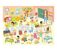Nathan - Puzzle per bambini - 30 pezzi - Un giorno a scuola - Bambina o bambino a partire da 4 anni - Puzzle di alta qualità - Cartone spesso e resistente - Craft - 86217