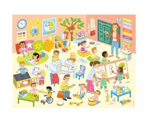 Nathan - Puzzle per bambini - 30 pezzi - Un giorno a scuola - Bambina o bambino a partire da 4 anni - Puzzle di alta qualità - Cartone spesso e resistente - Craft - 86217