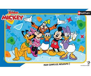 Nathan - Puzzle per bambini - Cornice da 15 pezzi - Gli amici di Topolino - Disney - Ragazza o bambino dai 3 anni - Puzzle di alta qualità - Cartone spesso e resistente - Disney Mickey Mouse - 86146