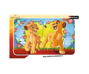 Nathan - Puzzle per bambini - cornice da 15 pezzi - Simba e Nala - Disney Il Re Leone - Ragazza o bambino a partire da 3 anni - Puzzle di alta qualità - cartone spesso e resistente - 86183