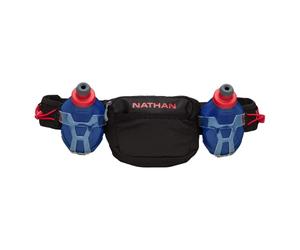 Nathan Trail Mix Plus - Cintura da corsa con borracce e tasche portaoggetti, Nero/Rosso nastro, Regular, Ns30490 Ns30510