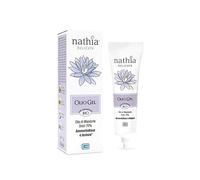 Nathia Olio Gel, olio gelificato per prevenire le ragadi al seno durante l'allattamento BIO. Olio di mandorle dolci 70%, Olio di girasole e Riso, burro di Karité. Lenitivo e protettivo. 30 ml.