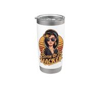 Nati Per Essere Hacker - Computer Code Geek Programmazione Bicchiere termico in acciaio inox doppia parete