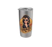 Nati Per Essere Hacker - Computer Code Geek Programmazione Bicchiere termico in acciaio inox doppia parete