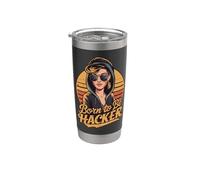 Nati Per Essere Hacker - Computer Code Geek Programmazione Bicchiere termico in acciaio inox doppia parete